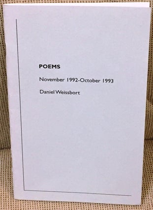 Item #015217 Poems November 1992 - October 1993. Daniel Weissbort