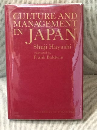 Item #016576 Culture and Management in Japan. Frank Baldwin Shuji Hayashi