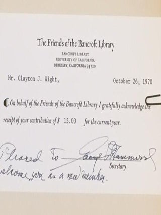 GPH, an Informal Record of George P. Hammond and His Era in the Bancroft Library