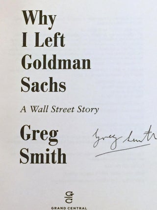 Why I Left Goldman Sachs, a Wall Street Story