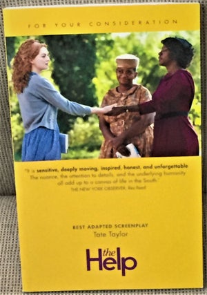 Item #54953 For Your Consideration, The Help, Best Adapted Screenplay. Kathryn Stockett Tate...