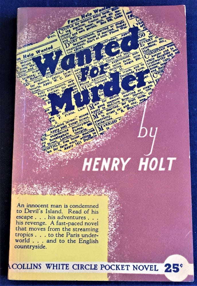 Item #55153 Wanted for Murder. Henry Holt.