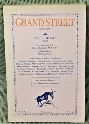 Item #57391 Grand Street Summer 1986. W. S. Merwin Alice Adams, others, Mark Strand