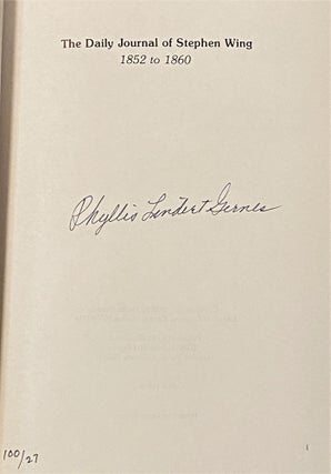 The Daily Journal of Stephen Wing 1852 to 1860