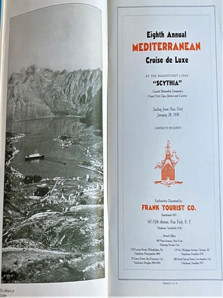 Eighth Annual Mediterranean Cruise de Luxe, by the Magnificent Liner "Scythia", Sailing from New York January 28, 1930