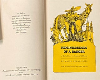 Item #62880 Reminiscences of a Ranger, or Early Times in Southern California, Volume 1. Ward...