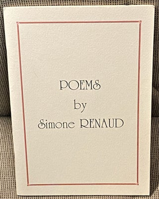 Item #63215 Poems by Simone Renaud, In Special Homage to American Veterans. Simone Renaud