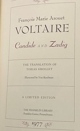 Item #65155 Candide and Zadig. Francois Marie Arouet Voltaire