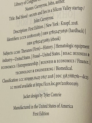Bad Blood, Secrets and Lies in a Silicon Valley Startup