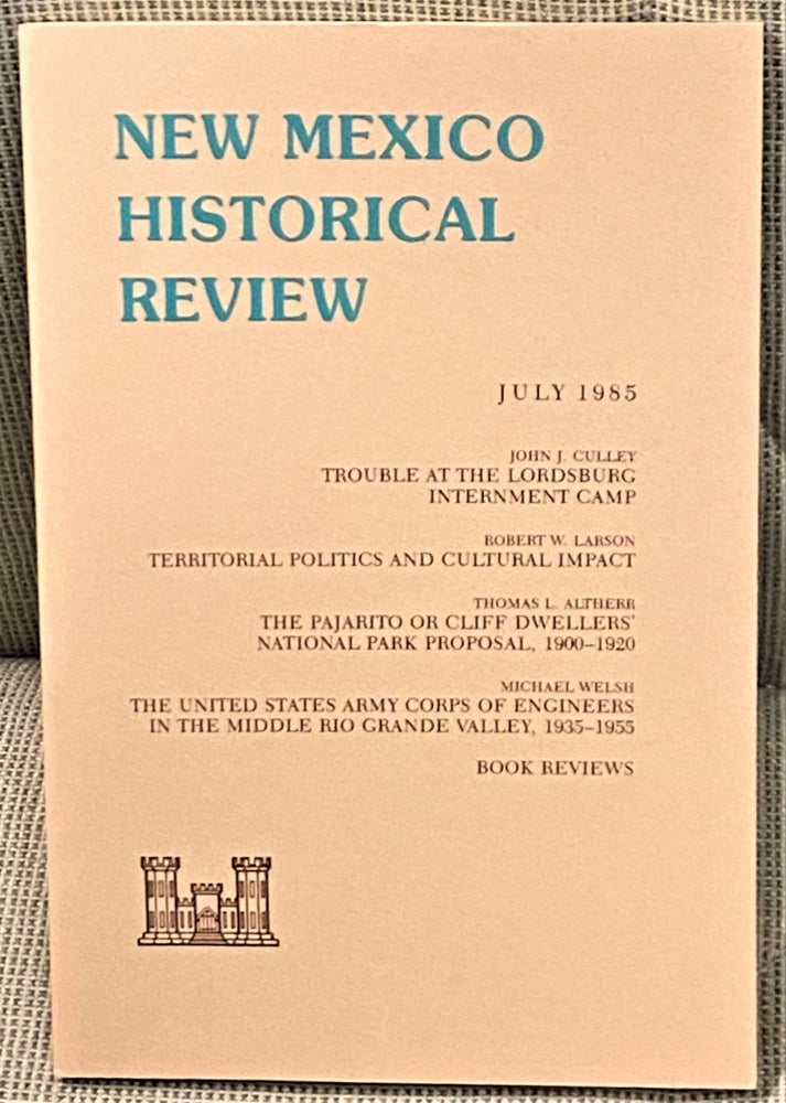 Item #67100 New Mexico Historical Review July 1985. Robert W. Larson John J. Culley, Michael Welsh, Thomas L. Altherr.