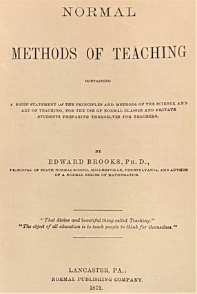Normal Methods of Teaching