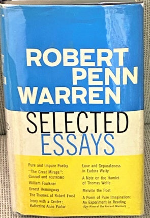 Item #71150 Selected Essays. Robert Penn Warren