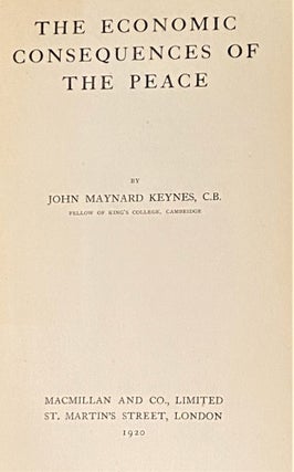 Item #71303 The Economic Consequences of the Peace. C. B. John Maynard Keynes