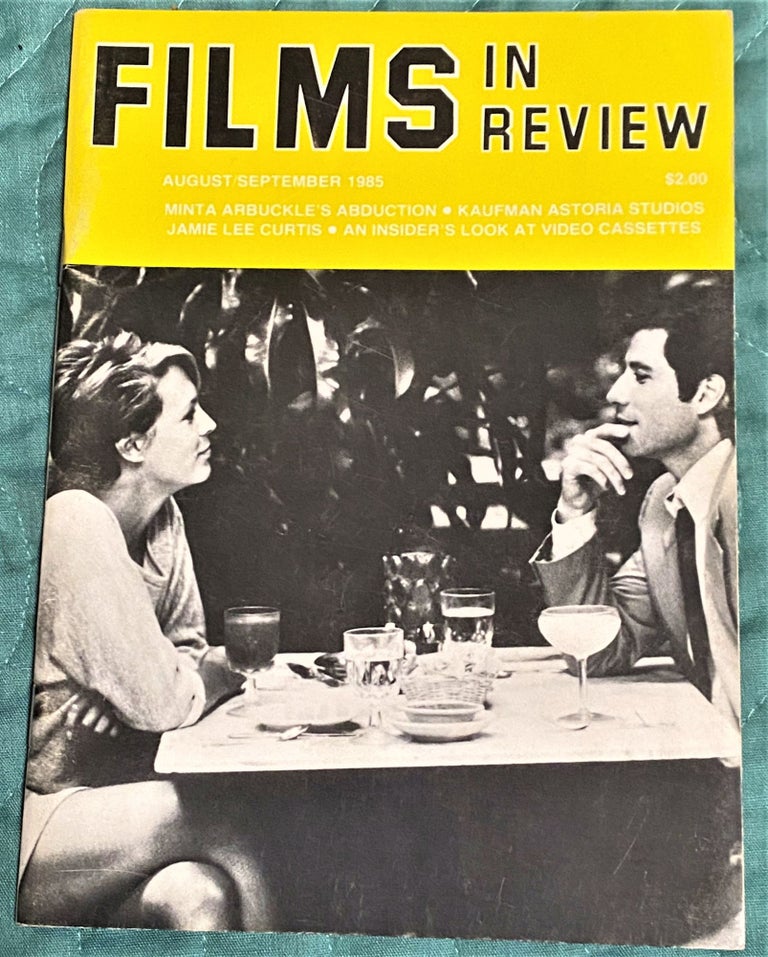 Item #72079 Films in Review August/September 1985. Jamie Lee Curtis, cover John Travolta.