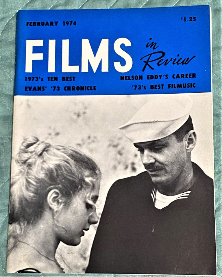 Item #72084 Films in Review February 1974. Carol Kane, Jack Nicholson in "The Last Detail"