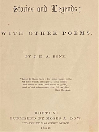 Stories and Legends; with Other Poems