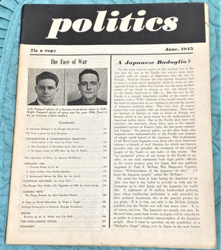 Item #73997 Politics, Volume 2, No. 6, June 1945. Dwight Macdonald