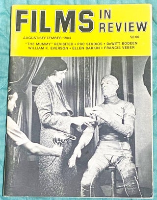 Item #74995 Films in Review, August/September 1984, cover features Boris Karloff in The Mummy....