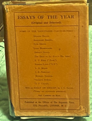 Item #75584 Essays of the Year (1929-1930). J C. Squire, A. A. Milne Hilaire Belloc, others-,...