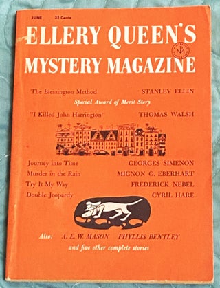 Item #75737 Ellery Queen's Mystery Magazine, June 1956. Georges Simenon Stanley Ellin, others,...