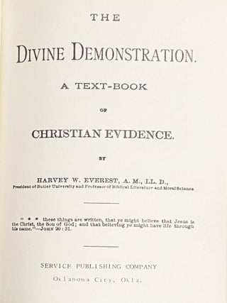 The Divine Demonstration. A Text-Book of Christian Evidence