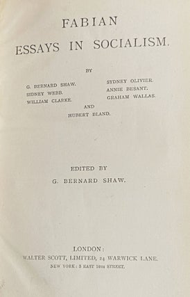 Item #76247 Fabian Essays in Socialism. Annie Besant George Bernard Shaw, others