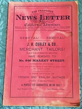 San Francisco News Letter California Advertiser Vol 37 Number 50. Published every, the.