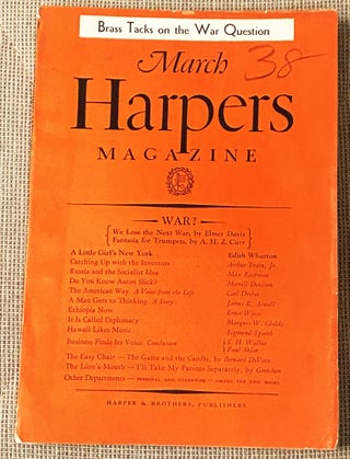 Item #76892 Harper's Magazine, March 1938. Arthur Train Edith Wharton, others, Max Eastman