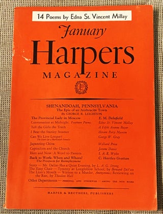 Item #76895 Harper's Magazine, January 1937. I. A. R. Wylie Edna St. Vincent Millay, others