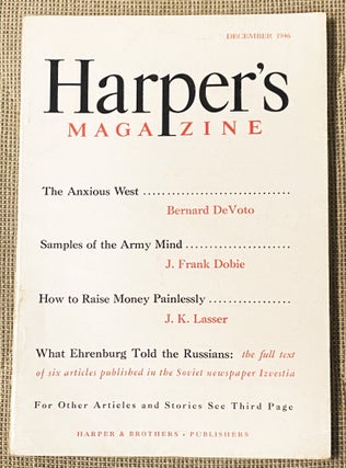 Item #76896 Harper's Magazine, December 1946. Peter F. Drucker J. Frank Dobie, others