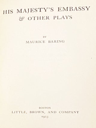 His Majesty's Embassy and Other Plays