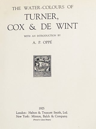 The Water-Colours of Turner, Cox & De Wint