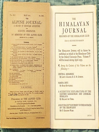 Item #78056 May 1933. The Alpine Journal: A Record of Mountain Adventure and Scientific...