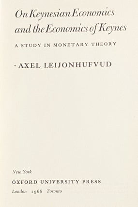On Keynesian Economics and the Economics of Keynes, A Study in Monetary Theory