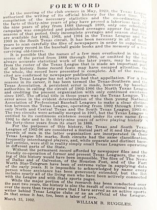 The History of the Texas League of Professional Baseball Clubs