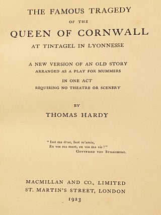The Famous Tragedy of the Queen of Cornwall at Tintagel in Lyonnesse