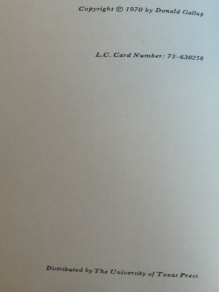 On Contemporary Bibliography, with Particular Reference to Ezra Pound
