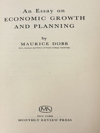 An Essay on Economic Growth and Planning