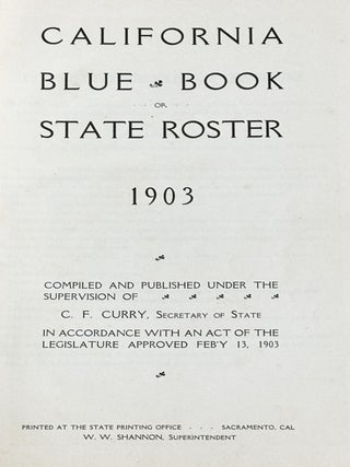 California Blue Book, State Roster 1903