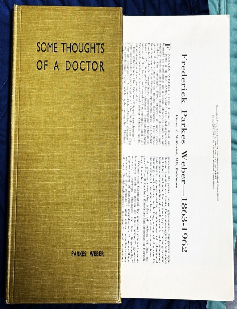 Item #81159 Some Thoughts of a Doctor. Frederick Parkes Weber.