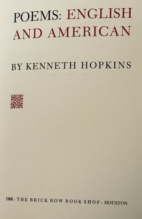 Poems: English and American