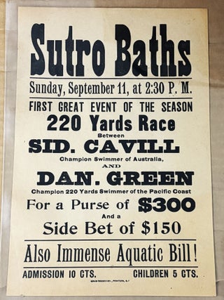 Item #82860 Early Sutro Baths Flyer. Dan Green Sid Cavill