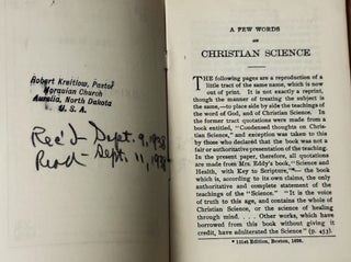 A Few Words on Christian Science