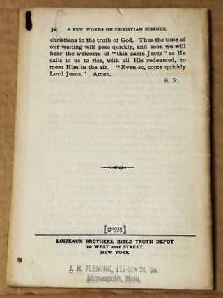 A Few Words on Christian Science