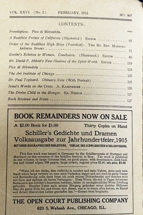 The Open Court, A Monthly Magazine, February 1912