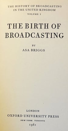 The Birth of Broadcasting, Volume One only
