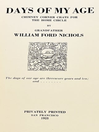 Days of My Age, Chimney Corner Chats for the Home Circle