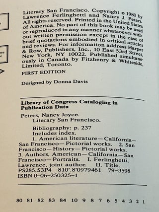 Literary San Francisco, A Pictorial History from the Beginnings to the Present Day