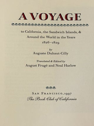 A Voyage to California, the Sandwich Islands, & Around the World in the Years 1826-1829
