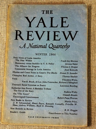 Item #85495 The Yale Review Winter 1966. Robert Penn Warren Eudora Welty, others, Al Lee
